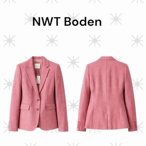NWT Bold Pink Tweed Boden Blazer |Sz US 4R (UK 8R)